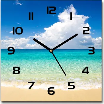 Hodiny Skleněné hodiny čtverec Rajská pláž