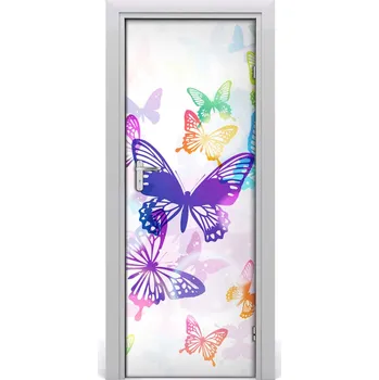Fototapeta Samolepící fototapeta na dveře Barevní motýli 75x205 cm