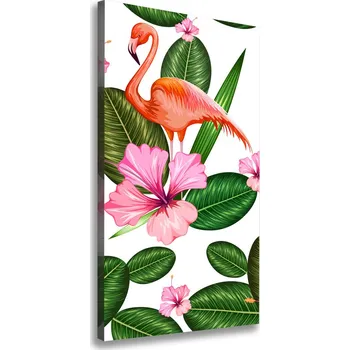 Obraz Vertikální Foto obraz na plátně Plameňáci a květiny