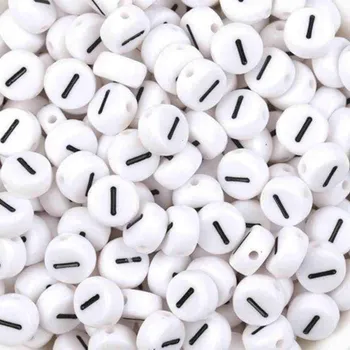 Dětské navlékací korálky Pro Háčkování Korálek - bílá lentilka s číslem 1, 10 ks