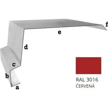 BLIX Pozink tl. 0,5 mm Závětrná lišta hor. r.š. 250 RAL3011 Červená