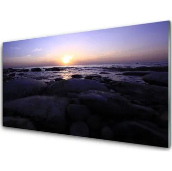 Obraz Obraz na skle Kameny Moře Krajina 125x50 cm 2 Přívěsky