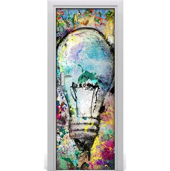 Fototapeta Samolepící fototapeta na dveře Barevná žárovka 75x205 cm