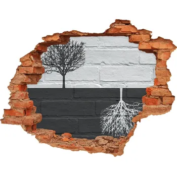 Fototapeta Díra 3D fototapeta nástěnná Stromy na zdi