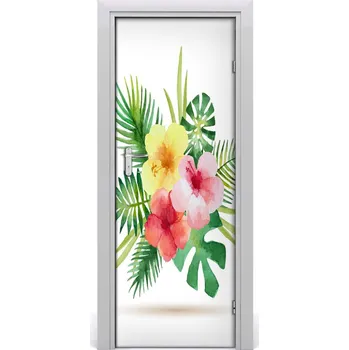 Fototapeta Samolepící fototapeta na dveře havajské květiny 85x205 cm