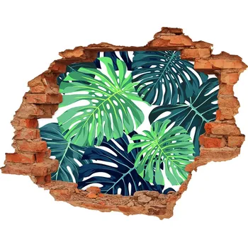 Fototapeta Nálepka 3D díra na zeď Tropické listí
