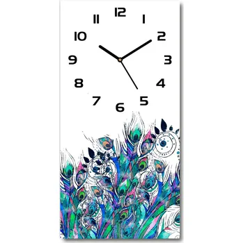 Hodiny Moderní hodiny nástěnné Paví pírka