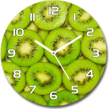 Hodiny Skleněné nástěnné hodiny kulaté Kiwi