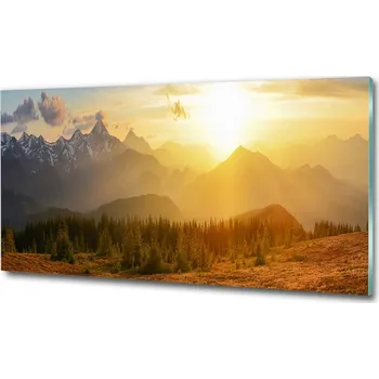 Obraz Foto obraz sklo tvrzené Západ slunce hory