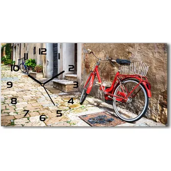 Hodiny Skleněné hodiny na stěnu tiché Červené kolo