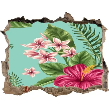 Fototapeta Nálepka 3D díra samolepící Hawajské květiny