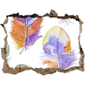 Fototapeta Fototapeta díra na zeď Barevné pírka