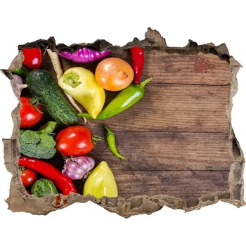 Fototapeta Nálepka 3D díra beton Zelenina