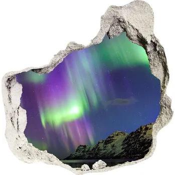 Fototapeta Díra 3D ve zdi nálepka Polární záře