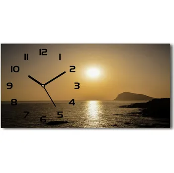 Hodiny Skleněné hodiny na stěnu Západ slunce moře