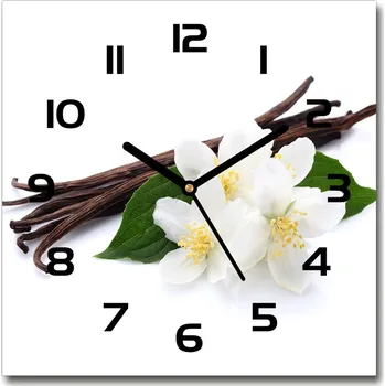 Hodiny Skleněné hodiny čtverec Jasmín a vanilka