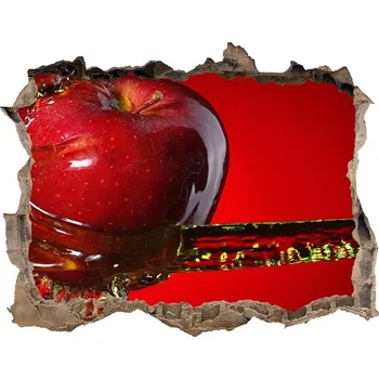 Fototapeta Nálepka 3D díra na zeď Jablko a voda