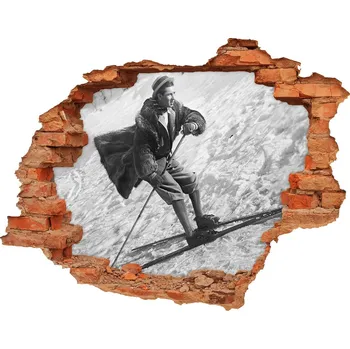 Fototapeta Fototapeta díra na zeď Lyžař