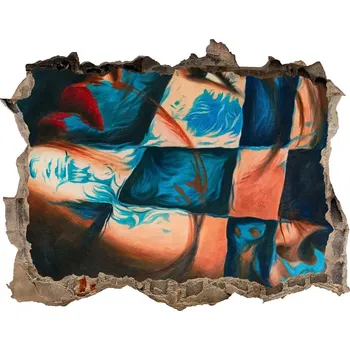 Fototapeta Fototapeta díra na zeď Žena abstrakce