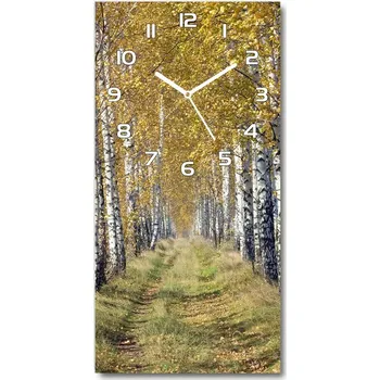 Hodiny Nástěnné skleněné hodiny Břízový les