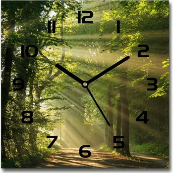 Hodiny Skleněné hodiny čtverec Les ve slunci