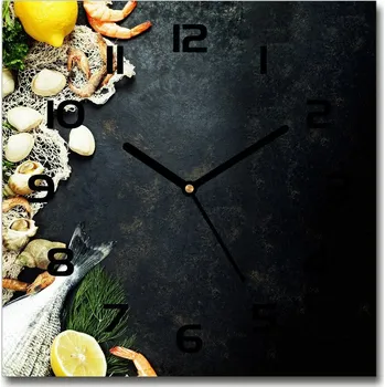 Hodiny Skleněné hodiny čtverec Ovoce moře
