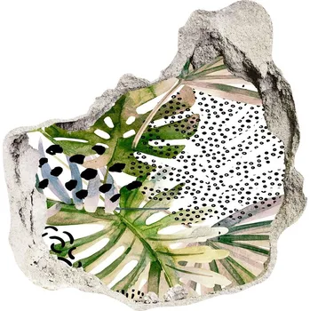 Fototapeta Nálepka 3D díra na zeď Tropické listí