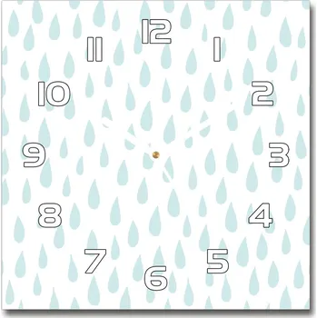 Hodiny Skleněné nástěnné hodiny čtverec Kapky