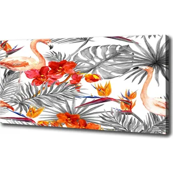 Obraz Foto obraz na plátně Plameňáci a květiny