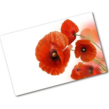 Kuchyňské prkénko Deska na krájení skleněná Máky