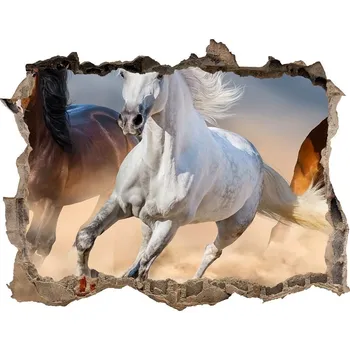 Fototapeta Díra 3D fototapeta nálepka Koně na poušti