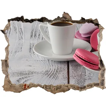 Fototapeta Nálepka 3D díra na zeď Káva a zákusky