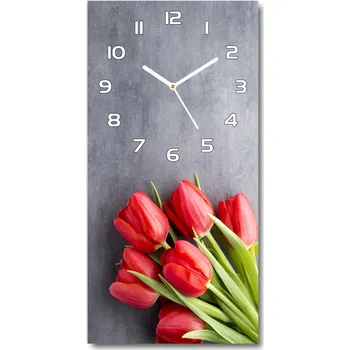 Hodiny Nástěnné hodiny Červené tulipány