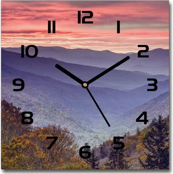 Hodiny Skleněné hodiny čtverec Západ slunce hory