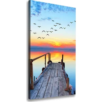 Obraz Vertikální Foto obraz na plátně Dřevěné molo