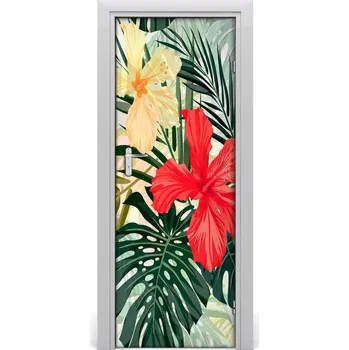 Fototapeta Samolepící fototapeta na dveře havajské květiny 85x205 cm