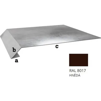 okap BLIX Hliník tl. 0,6 mm Okapní plech r.š. 166 pod fólii RAL 8017 Hnědá