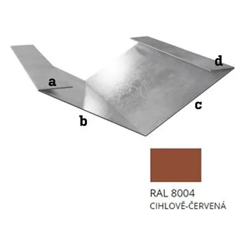 okap BLIX Pozink tl. 0,5 mm Úžlabí r.š. 500 RAL 8004 cihlově červená