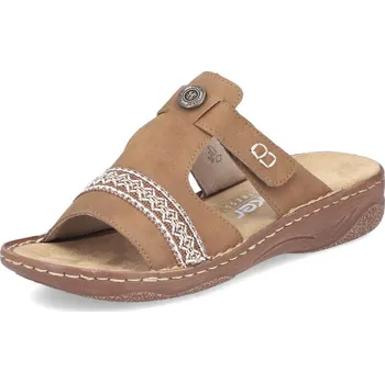 Dámské pantofle Dámské nazouváky RIEKER V2850-24 hnědá S5 43