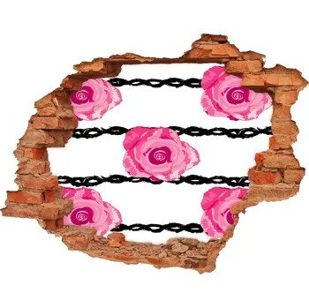 Fototapeta Nálepka 3D díra samolepící Cihla růže