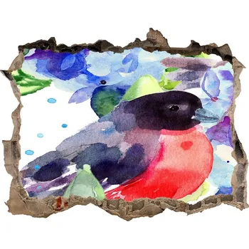 Fototapeta Díra 3D fototapeta nálepka Pták a květiny