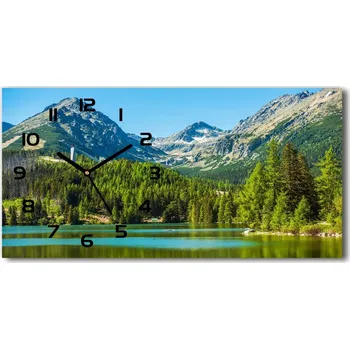 Hodiny Skleněné hodiny na stěnu Jezero v horách