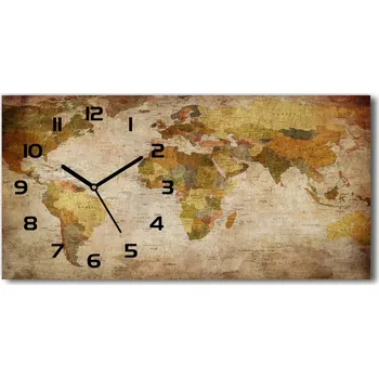 Hodiny Skleněné hodiny na stěnu Polytická mapa