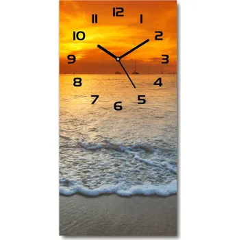 Hodiny Nástěnné skleněné hodiny Západ slunce