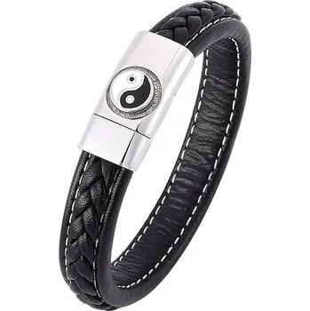 Náramek Predator Q1 PD0352 Yin Yang 23 cm černý