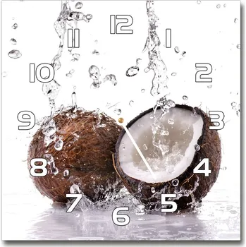 Hodiny Skleněné hodiny na stěnu Kokos a voda