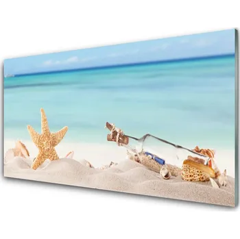 Obraz Obraz na skle Hvězdice Mušle Pláž 100x50 cm 2 Přívěsky