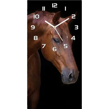 Hodiny Moderní hodiny nástěnné Hnědý kůň