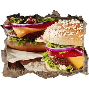 Fototapeta Nálepka 3D díra beton Hamburgery