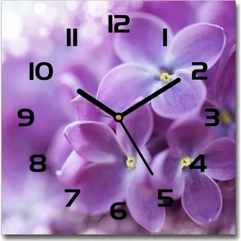 Hodiny Skleněné hodiny čtverec Květiny bzu